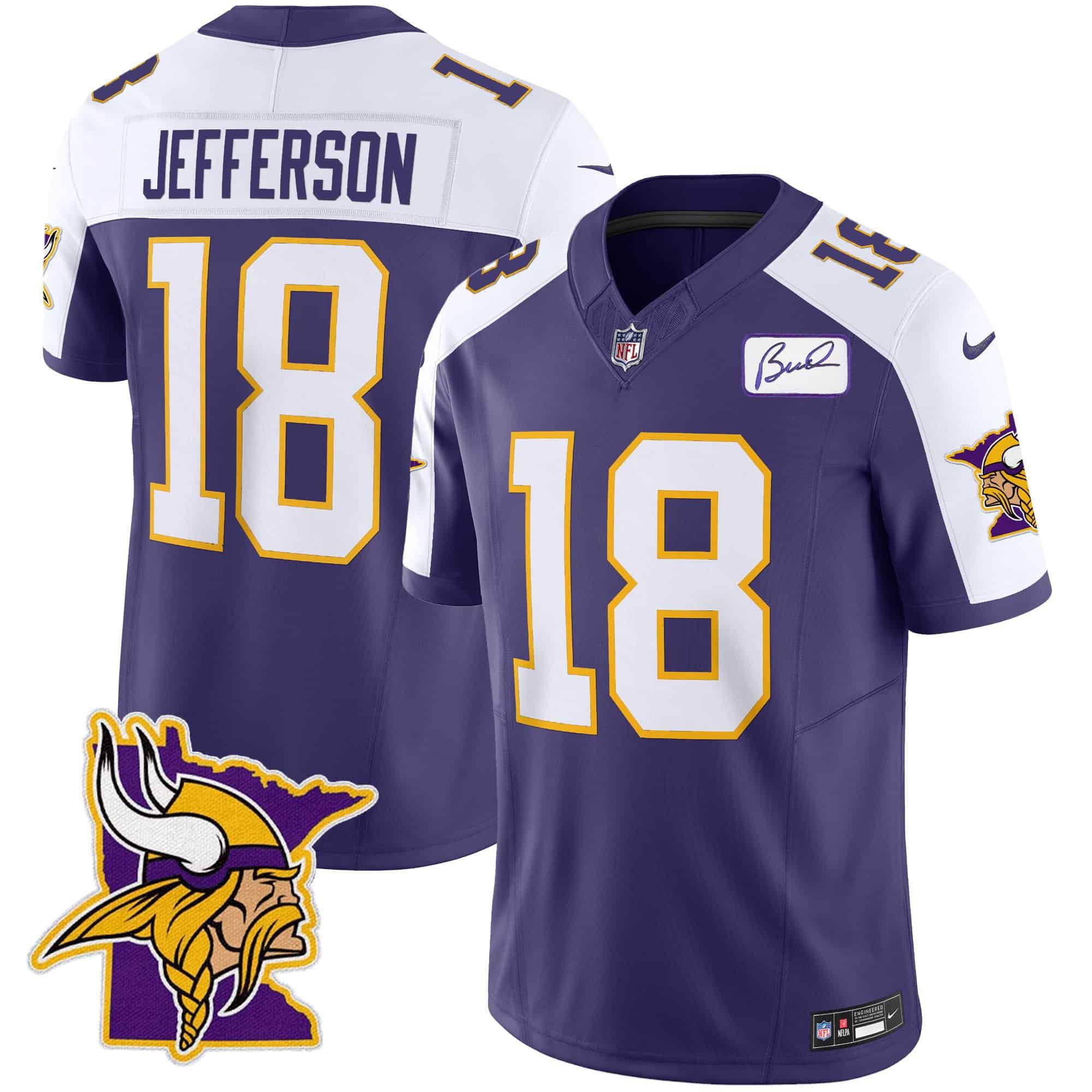 Men Minnesota Vikings #18 Jefferson Purple 2024 Nike Patch Classic Limited NFL Jersey->indianapolis colts->NFL Jersey